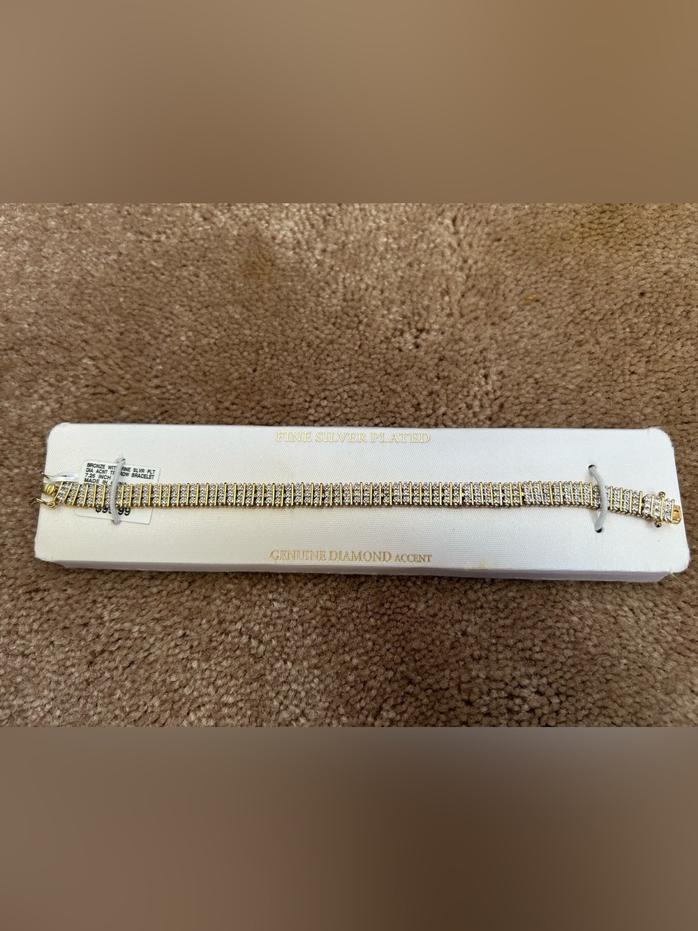 Sarafina "Diamond Accent" 3-row tennis bracelet bronze with fine silver plating